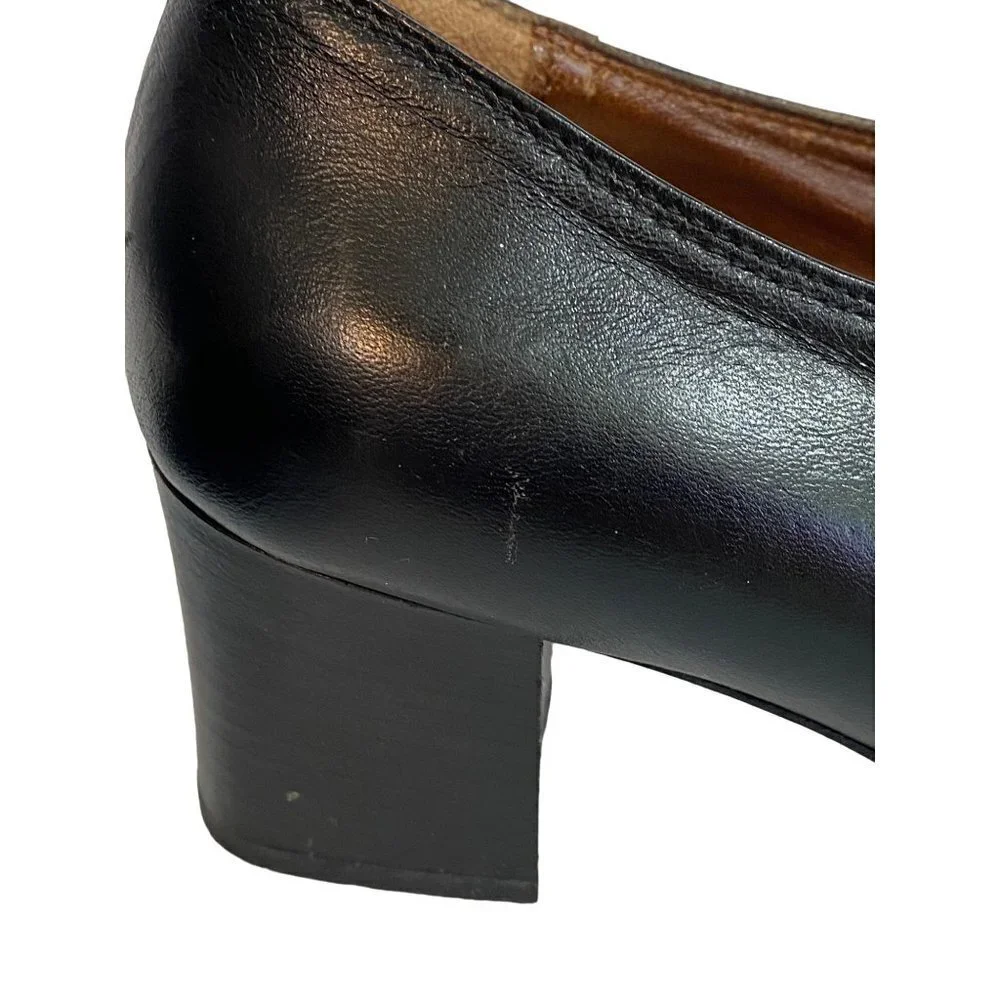 Vintage‎ 80's Miss Clair Linea Young Black Italian Leather Shoes Size 37